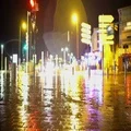 Cars driving in the street, evening time in the city, rainy autumn weather 4k or 4k+ Resolution