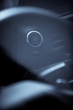 Car's engine start - stop push button Stock Photos