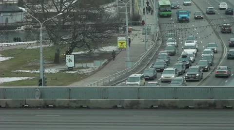 Cars' flowing in motion Stock Footage 47136249