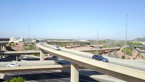 Cars in Freeway Intersection Stock Photos