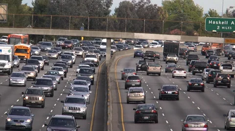 Cars freeway tiltdown Stock-Footage 1274601