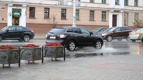 Cars go on pools. Stock Footage 69799710