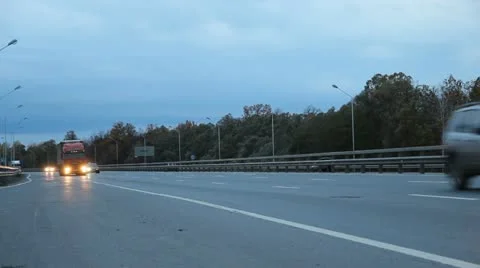 Cars on the highway. Trucking, traffic, cars Stock Footage