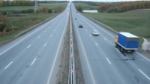 Cars on the highway. Trucking, traffic, cars Stock Footage