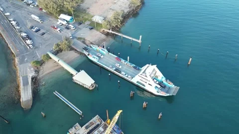 Cars loading on to Vehicle Ferry Stock Footage 281146007