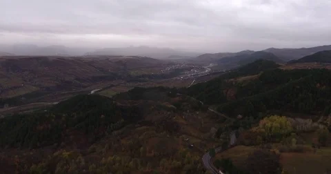 Cars in the mountain Stock Footage 82648348