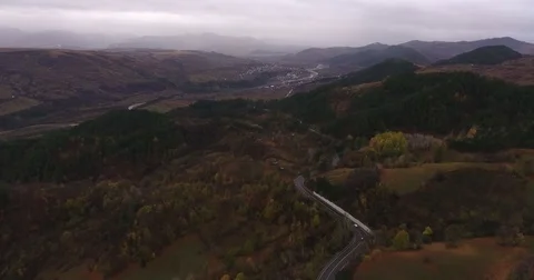 Cars on a mountain road Stock Footage 82648366