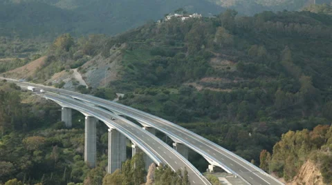 Cars move on the bridge. Stock Footage 46512051