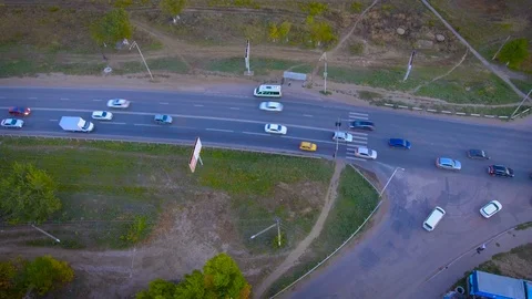 Cars moving at the intersection Video stock 97845998