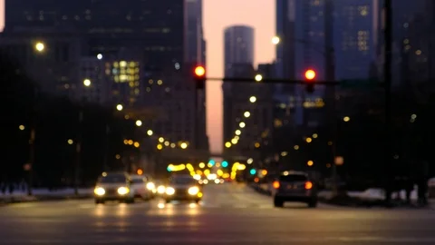 Cars moving thru an intersection Video stock 103642028