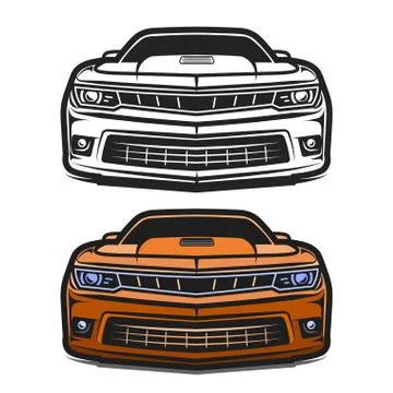 Cars muscle comic vector set Stock Illustration