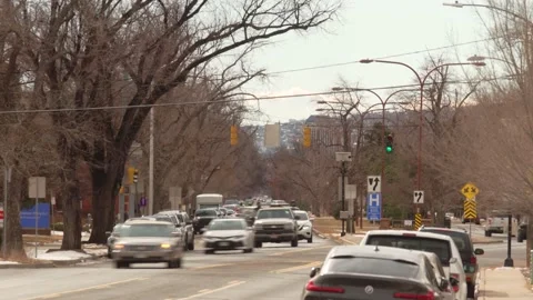 Cars navigate and intersection Stock Footage 229438532