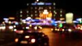 Cars in night city, defocused and with stereo sound HD Footage