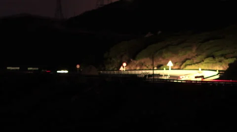 Cars at night timelapse Stock Footage 1064978