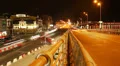 Cars night traffic time-lapse on bridge road junction urban city HD Footage