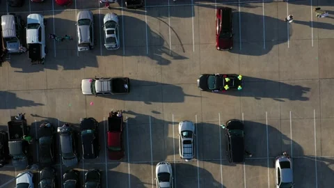 Cars in a Parade Stock Footage 135162753