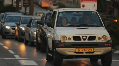 Cars passing by close shot Stock Footage 30200022