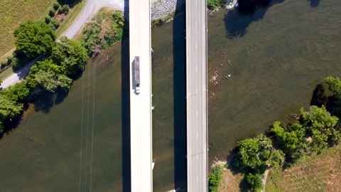 Cars Passing Over A Bridge Stock Footage 284858331