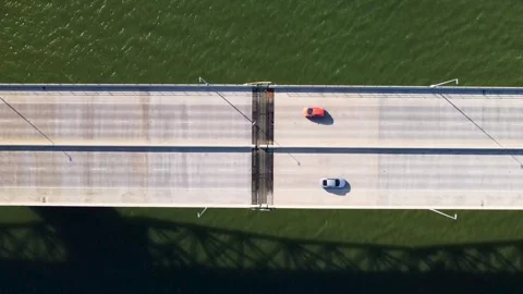 Cars Passing Over A Bridge Stock Footage 308835546