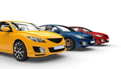 Cars In Perspective Stock Illustration