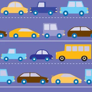 Cars on the road pattern Illustrazione stock