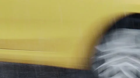Cars run on asphalt while raining heavy rain Stock Footage 132752989