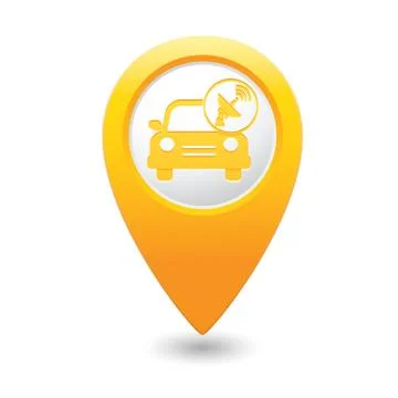 Cars satelite MAP pointer yellow Illustrazione stock
