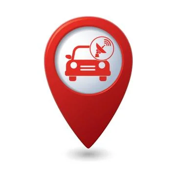 Cars satelite RED pointer Stock Illustration