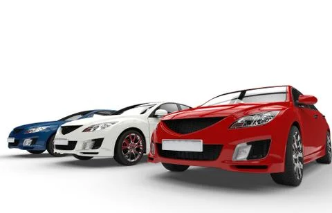 Cars Side By Side Stock Illustration