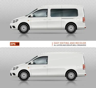 Cars side view realistic vector illustration Stock Illustration