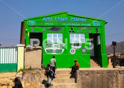 Cars spare parts store, Huila Province, Lubango, Angola Stock Photos