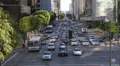 Cars Traffic Commuters Passing Daytime, Busy City Street in Downtown Los Angeles HD Footage