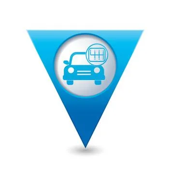 Cars transmission BLUE triangular map pointer Stock Illustration