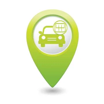 Cars transmission GREEN map pointer Stock Illustration