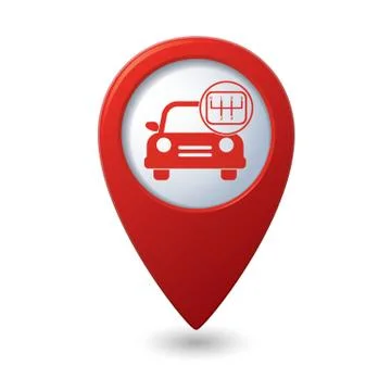 Cars transmission RED pointer Stock Illustration