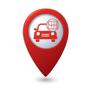Cars transmission RED pointer Stock Illustration