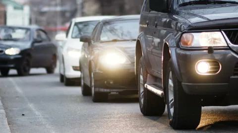 Cars Waiting Stock Footage 49095933