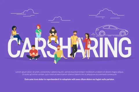 Carsharing concept illustration Stock Illustration