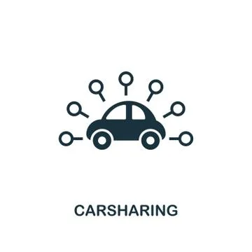 Carsharing icon. Premium style design from public transport icon collection. UI Stock Illustration