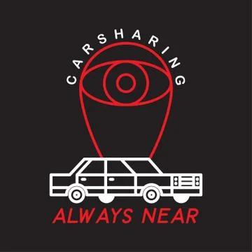 Carsharing. Idea for the logo of advertising carsharing. Vector. Isolated Stock Illustration