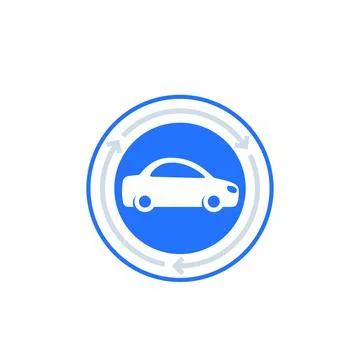 Carsharing or carpooling service icon, vector Stock Illustration