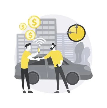 Carsharing service abstract concept vector illustration. Stock Illustration