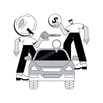 Carsharing service abstract concept vector illustration. Stock Illustration
