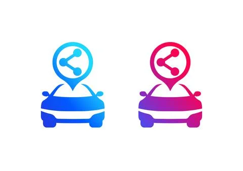 Carsharing service vector logo, car sharing icon Stock Illustration