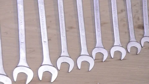 Carshop instruments wrench Stock Footage 84296923