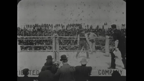 CARSON CITY - 1897 - Referee George Siler signals for the fight to continue. Stock Footage 325217213