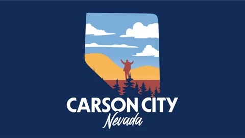 Carson City Nevada with beautiful views and tree silhouettes Stock-Footage 332032633