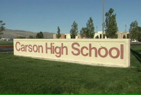 Carson High School Sign Stock Footage 97531497