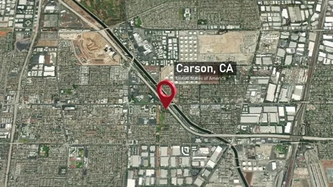 Carson Map City Zoom (CA, USA) from Space to Earth 스톡 동영상 295381966