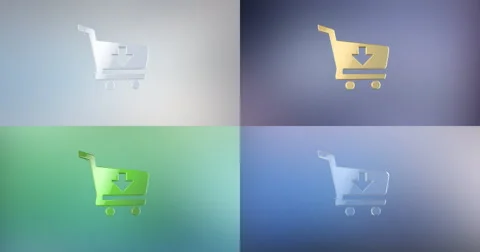 Cart 3d Icon Stock Footage 66607381
